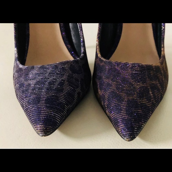 Aldo Hanrietta Sequins Pump Party shoes size 5 Sequins Purple Gold Leopard print - Picture 5 of 14